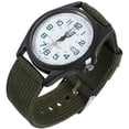 thumbnail image 2 of Reloj de pulsera de cuarzo para hombre, de nailon tejido, deportivo, de moda, con calendario (verde militar)., 2 of 7