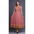 thumbnail image 2 of Bimba Dark Peach Damask Printed Women Designer Mandarin Collar Anarkali Dress Indian Ethnic Kurta XXX-Large, 2 of 6