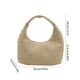 thumbnail image 3 of Bolso de hombro tejido a mano Bolsa Tote de poliéster para mujer | Caqui blanco de rayas sencillas | Bolso ligero de gran capacidad 26,5x25x9,5cm | Organizadora de Viajes de Compras de Moda, 3 of 6