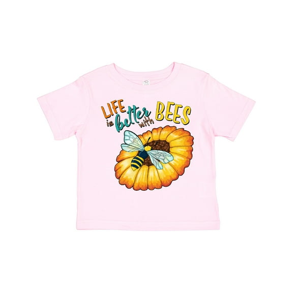 Inktastic Life is Better with Bees Bee on Flower Boys or Girls Toddler T-Shirt