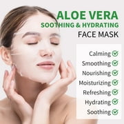 Mooyam 10 Pack Face Masks Skincare Sheet Mask Aloe Vera Sheets Mask, Hydrating Face Masks Soothing Facial Mask for All SkinTypes Sun Care, Facial Masks for Women Skin Care Sheet Masks for Face
