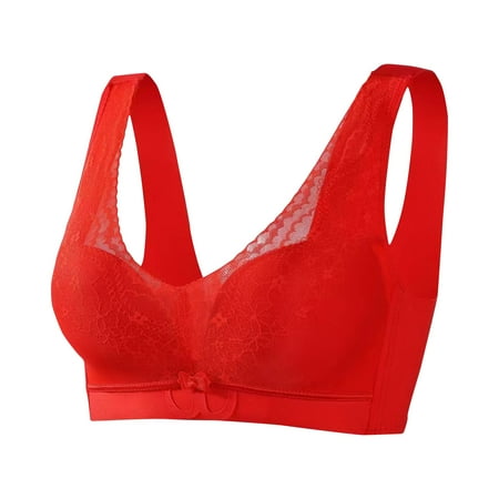 Up to 50% off HAPIMO Discount Sports Bras for Women Lace Wireless Anti-Glare Running Padded Bralette Workout Activewear Bra Cozy Athletic Vest Elastic Stretch
