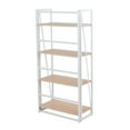 thumbnail image 4 of Dakota Contemporary Bookcase in White Painted Metal and Natural Wood by LumiSource, 4 of 5