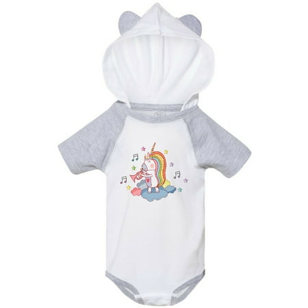 

Inktastic Unicorn Trumpet Music Gift Baby Girl Bodysuit