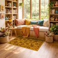 thumbnail image 2 of ODIKA 3'x5' Ultra-Soft Throw Mat, Orange Century Mid Retro Stylized Botanical Clusters Layout Vintage None Washable, Bare feet friendly, Easy Care Indoor rug for Bedside, Vanity, 2 of 7