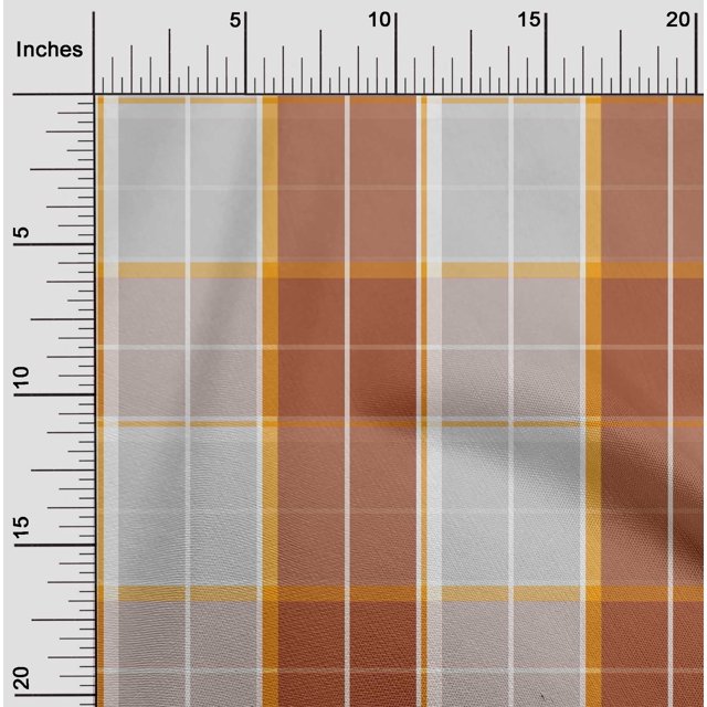 oneOone Cotton Poplin Rust Brown Fabric Madras Check Sewing Craft Projects Fabric Prints By Yard 42 Inch Wide