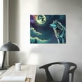 thumbnail image 4 of Nawypu Wolf Wall Art Abstract Animal Pictures Forest Prints Sky Moon Landscape Canvas Painting Modern Living Room Bedroom Home Decorations, 4 of 5
