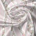 thumbnail image 7 of Ambesonne Vintage Valance & Curtain, Pastel Flora and Stripes, 55"x45", Pale Pink White, 7 of 7