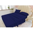thumbnail image 3 of King Rayon Made From Bamboo Sheet Set - Softer Than Cotton King Size - Wrinkle Free - 16" Deep Pockets - 4 Piece - 1 Fitted Sheet, 1 Flat, 2 Pillowcases King Navy Blue, 3 of 3