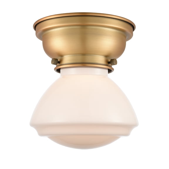Innovations 623-1F-BB-G321-LED Olean 1 Light 7 inch Flush Mount, Brushed Brass