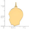 thumbnail image 2 of 17.6mm 14k Solid Yellow Gold Plain Medium .035 Gauge Facing Left Engravable Head Charm Pendant Necklace for Women, 2 of 2