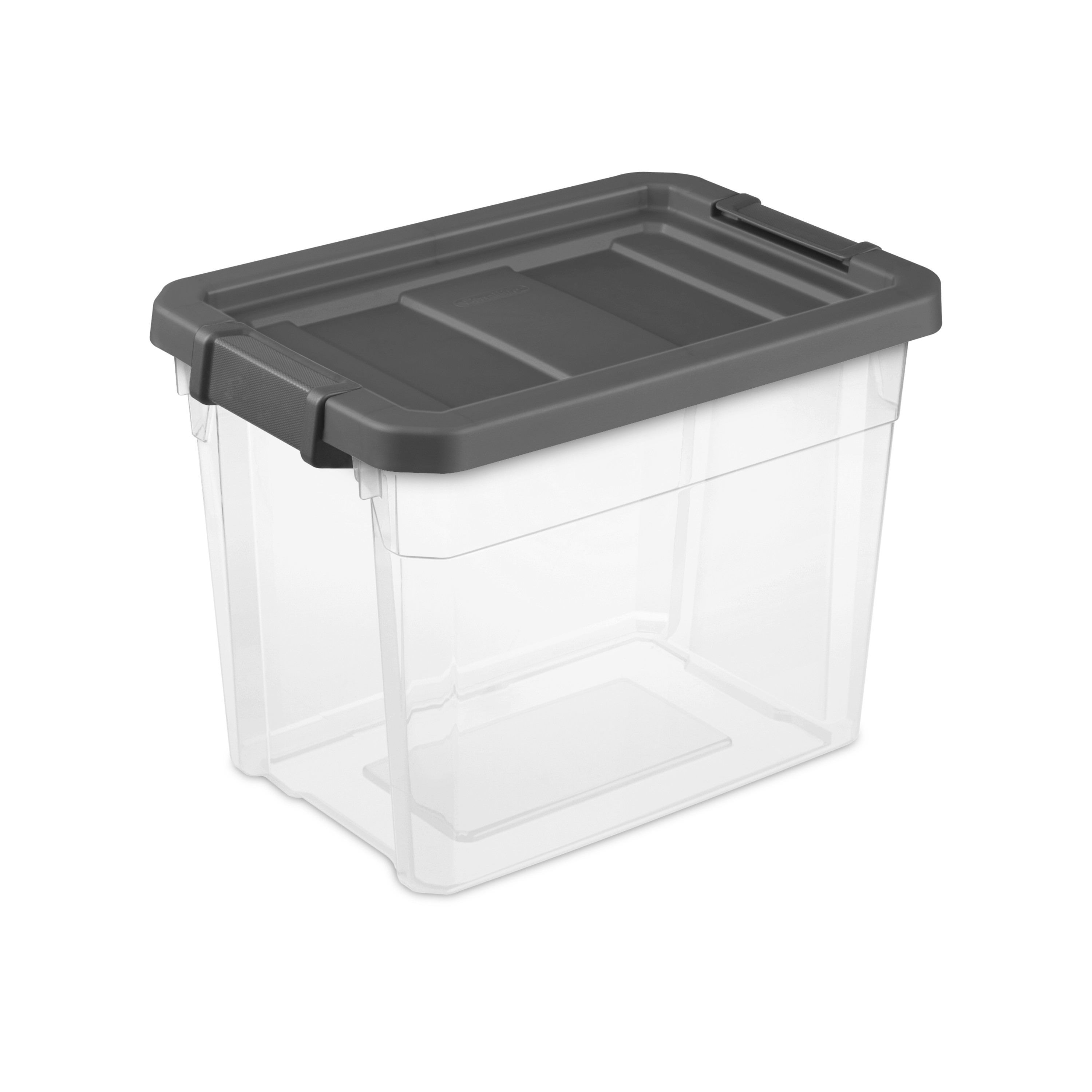 Sterilite 30 Qt. Stacker Box Plastic, Flat Gray