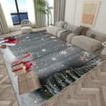 thumbnail image 5 of Living Room Rugs Non-Slip Carpet, Christmas Photography Snowflakes Christmas Hat Rug Machine Washable Rectangle Rug, Gray Decoration Carpet, Soft Low Pile Floor Decorate Carpets For Bedroom, 5 of 6