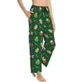 thumbnail image 3 of Cauagu green Christmas Element Pajama Pants for Women Loose Fit Wide Leg Trouser Pants Casual Elastic Waist Drawstring Lounge Pants, 3 of 6