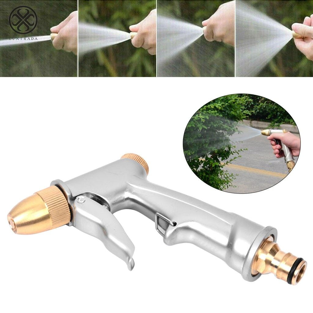 High Pressure Water Spray Gun Brass Nozzle Garden Hose Pipe Lawn Car Jet Wash 