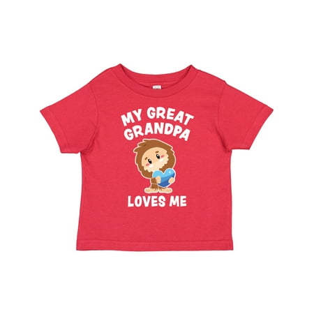 

Inktastic Cute Bigfoot My Great Grandpa Loves Me Boys Toddler T-Shirt