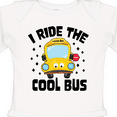 thumbnail image 4 of Inktastic I Ride the Cool Bus with Yellow Bus Boys or Girls Long Sleeve Baby Bodysuit, 4 of 5