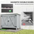 thumbnail image 6 of Outsunny Wood Outdoor Storage Cabinet, Compact Garden Shed Potting Shed with Shelf and Double Doors, Light Gray, 6 of 10