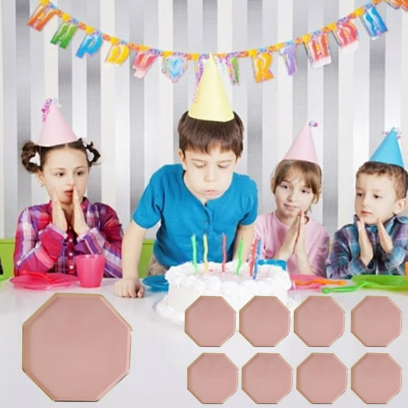 HengDidi Set Of 8 Large Size Thickened Round Disposable Paper Plates 33x33cm Grease Resistant For Family Gatherings BBQs Casual Dining Portable Kitchen Tableware