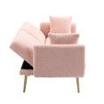 thumbnail image 2 of Two-seater Sofa Bed with Gold Metal Legs, Velvet sofa with 2 Soft Cushions, Living Room Accent Sofa Upholstered Reading Club Chair for Bedroom Office Decorative, 2 of 9