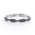 thumbnail image 1 of JeenMata Alianza de Boda de Eternidad con Diamantes Negros Creados en Laboratorio de Forma Redonda de 0,15 TCW en Baño de Oro Blanco de 18 K sobre Plata, 1 of 6