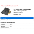 thumbnail image 2 of A/C Control Relay - Compatible with 1987 - 1990 Jeep Cherokee 1988 1989, 2 of 2