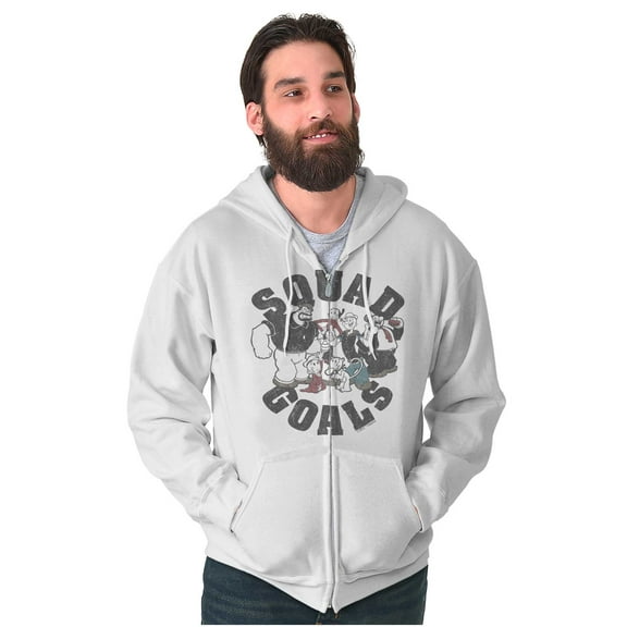 Popeye Characters Squad Goals Retro Zip Up Hoodie Men's Women's Brisco Brands M
