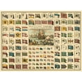 thumbnail image 2 of unknown 24x19 White Modern Wood Framed Museum Art Print Titled - Display of Flags, 2 of 4