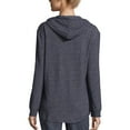 thumbnail image 2 of Hanes Womens French Terry Zip Hoodie, L, Navy Heather, 2 of 4
