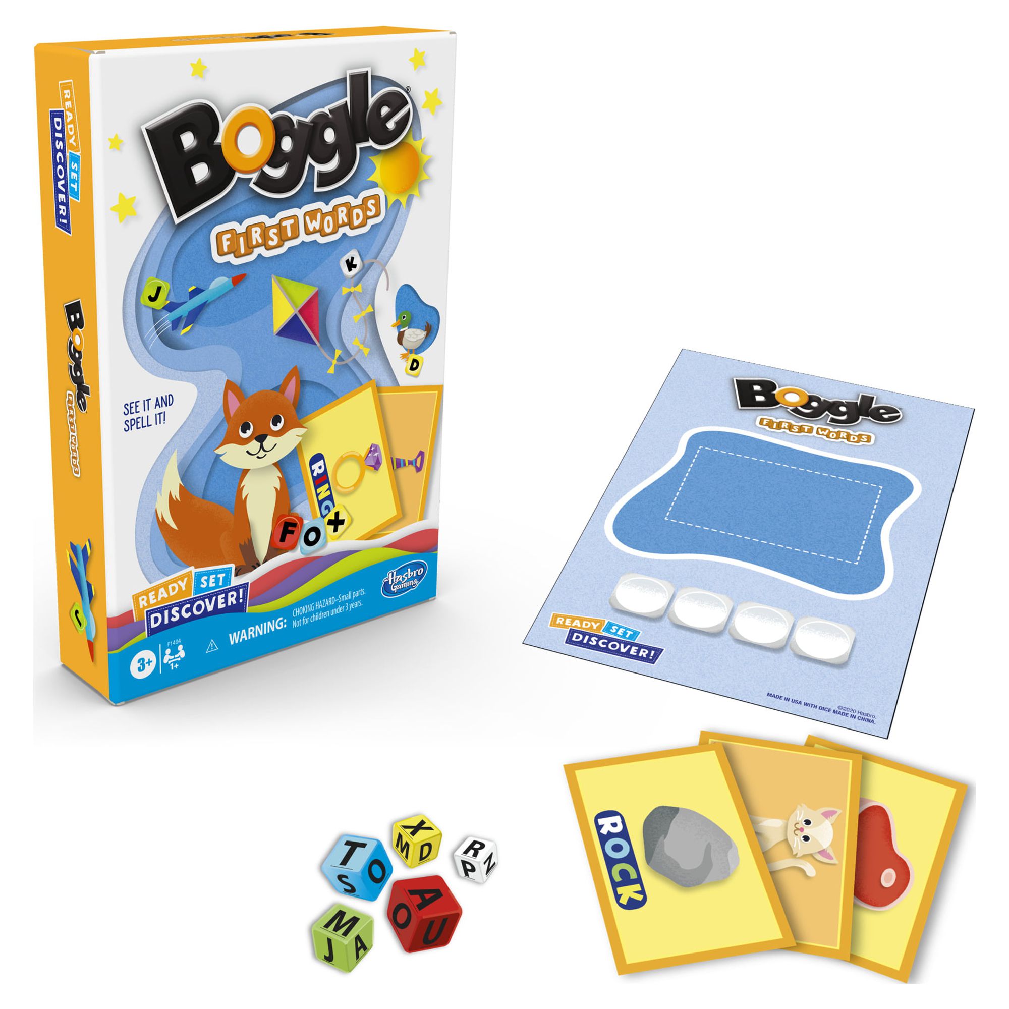 Ready Set Discover Boggle First Words Matching Card Game for Kids and Family Ages 3 and Up