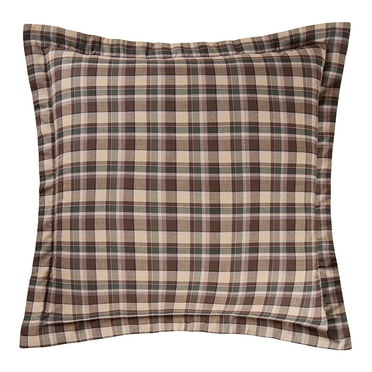 26" x 26" Rustic Plaid Cotton Euro Sham - Machine Washable