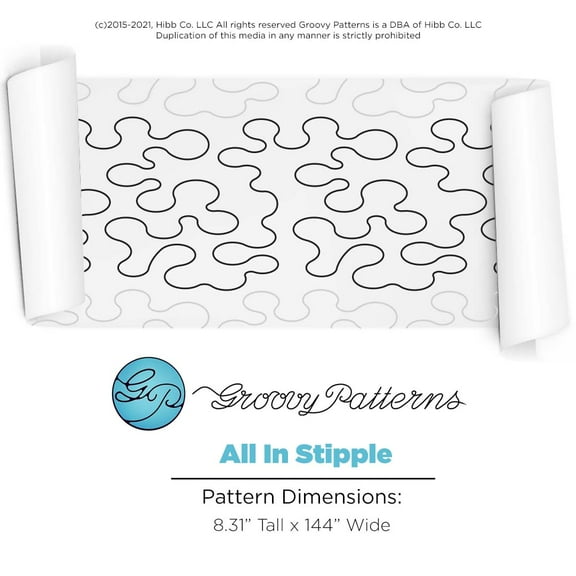 Groovy Patterns Longarm Quilting Pantograph - All in Stipple Design