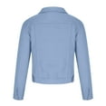 thumbnail image 4 of Dezsed Womens Basic Button Denim Jean Jacket Women Fashion Casual Pockets Long Sleeve Tops Jacket Denim Outwear Light Blue S, 4 of 7