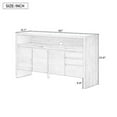thumbnail image 7 of 60 Inch 3-Door Sideboard with Drawers Modern Solid Ash Veneer MDF Storage Cabinet Black for Living Room Dining Hallway, 7 of 7