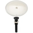 thumbnail image 1 of 19.5-in. W CUPC Oval Bathroom Undermount Sink Set In Biscuit - Black Hardware - Overflow Drain Incl. AI-24847, 1 of 6