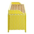 thumbnail image 4 of Furniture of America Azur Yellow Poolside Outdoor Wicker Metal Storage Bench, 4 of 10