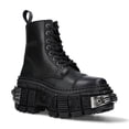 thumbnail image 3 of New Rock Boots WALL083C-S4 Unisex Metallic Black Leather Platform Gothic Boots 40, 3 of 6