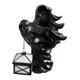 thumbnail image 4 of Adorno de linterna de bruja, estatua de resina iluminada, arte artesanal, centro de mesa creativo Negro, 4 of 9