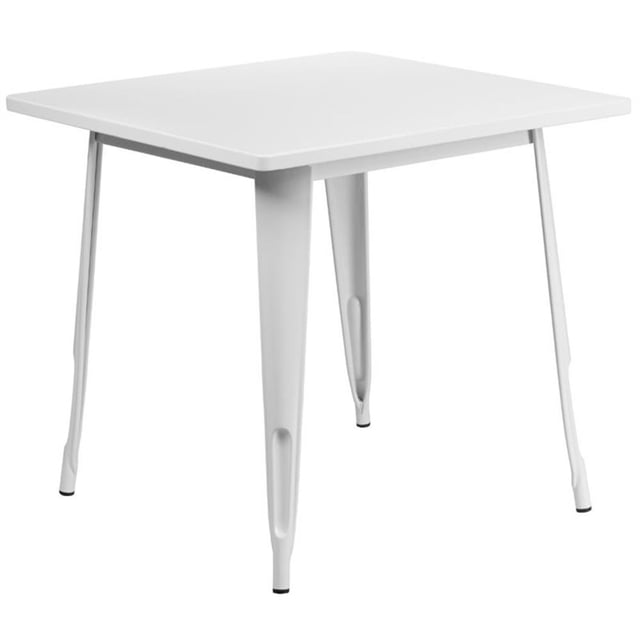 Bowery Hill Table à Manger Carrée en Métal de 31,5 Po, Blanc