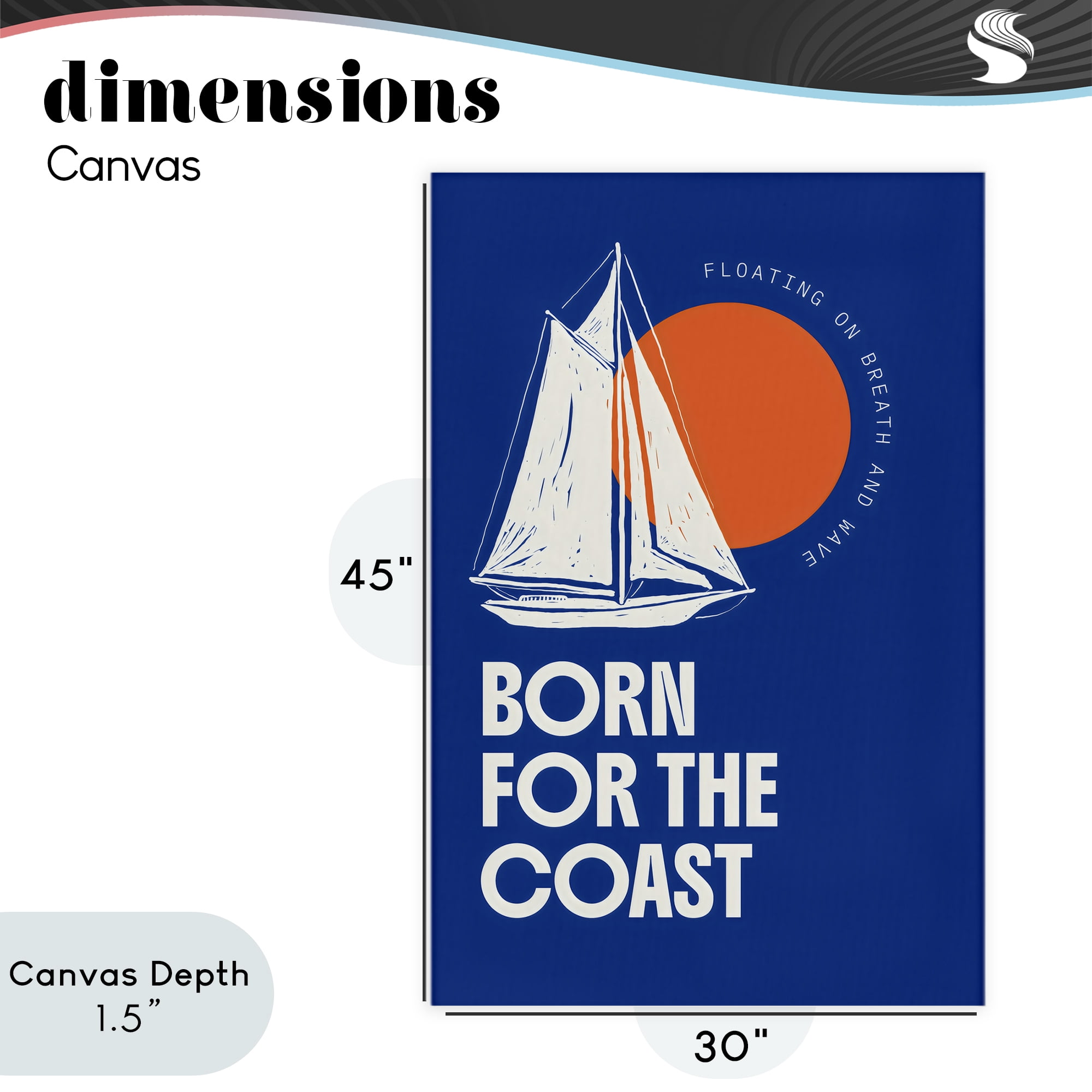 Stupell Industries Born For The Coast Canvas Wall Art, design by Creative Studio
