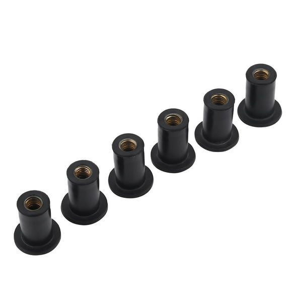 Sonew Windshield Nuts,6pc M5 Rubber Well Nuts Windshield Bolts for Motorcycles Kayak Canoe Boats, Well Nuts Kit