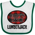 thumbnail image 3 of Inktastic Daddy Little Lumberjack Plaid Boys Baby Bib, 3 of 4