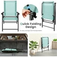 thumbnail image 7 of Gymax Set of 2 Patio Folding Chairs Outdoor Portable Pack Lawn Chairs w/ Armrests Mint Green, 7 of 7