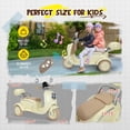 thumbnail image 2 of HomePerch 12V Kids Ride On Electric Motorcycle for Girls, 3-Wheel Toddler Motorbike with Bluetooth MP3 Music, Battery Powered Ride On Toy with LED Lights, for Kids Ages 3-6, Beige, 2 of 9