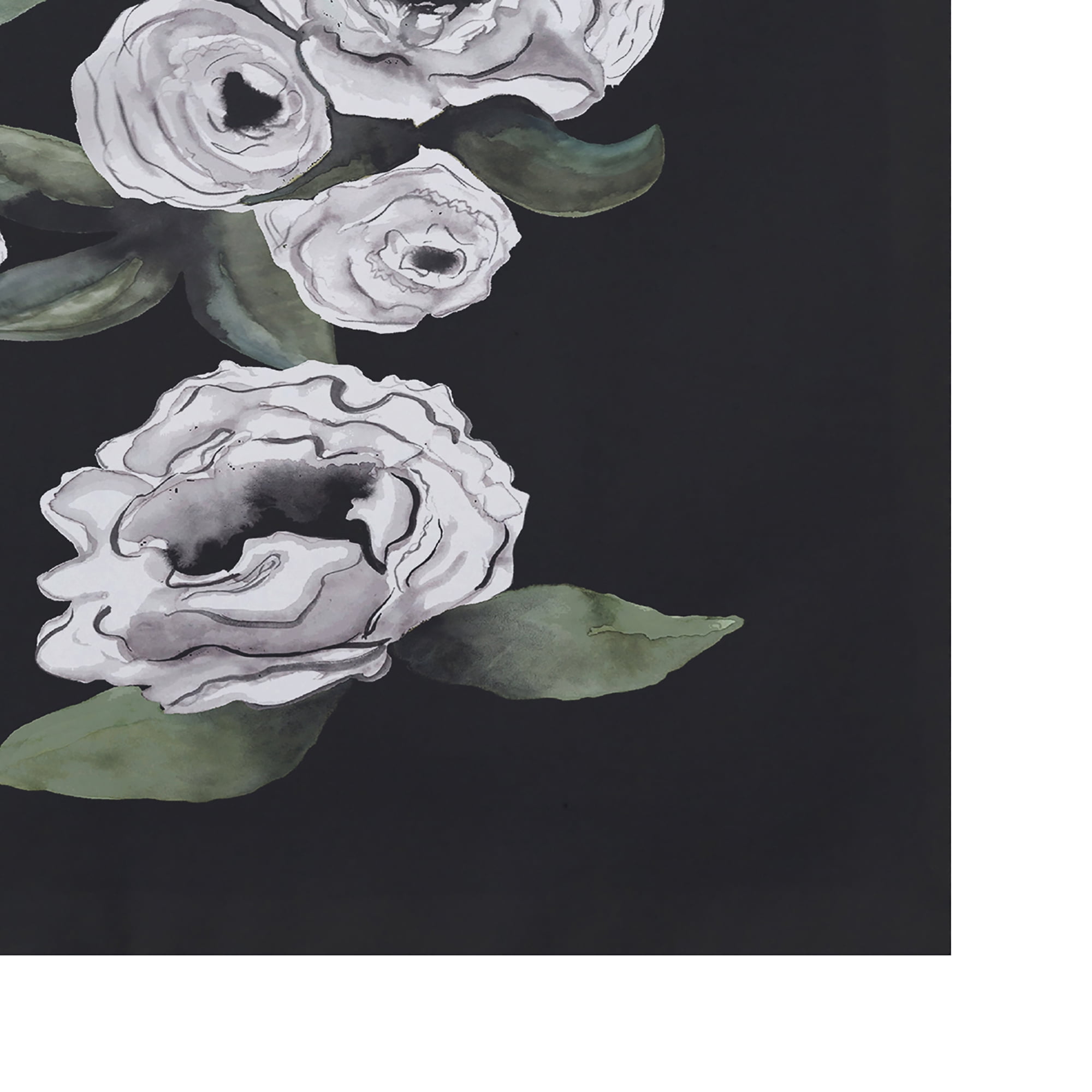 Simply Daisy Radiant Rose 18 x 14 Inch Black Floral Print Placemat (Set of 4)