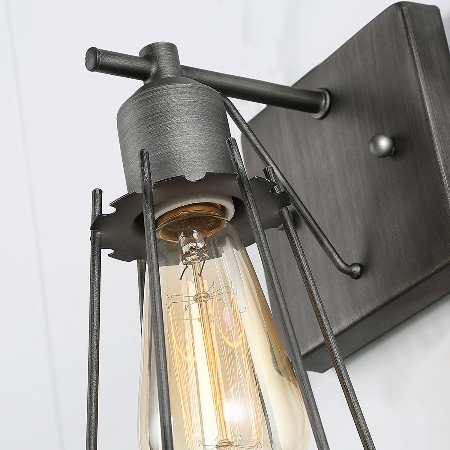 LNC Industrial Bathroom Vanity Lighting Silver Finish Mini Cage Kitchen Light Fixtures