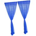 thumbnail image 2 of 2 Panel Kitchen Curtain Sheer Door Window Voile Drape Deep Blue - 200x200cm, 2 of 9