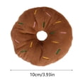 thumbnail image 3 of SouMaox Plush Donut Squeaky Dog Chew Toy, Soft Interactive Pet Toy for Boredom Relief, Durable Plaything for Aggressive Chewers, 3.93" Brown, 3 of 6