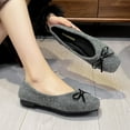 thumbnail image 5 of Miluxas Women's Bow Tie Fashion Dress Slip On Shoes Round Toe Ballet Flat Gray 9.5(43), 5 of 9
