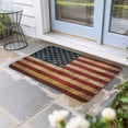 thumbnail image 2 of Retro Red Blue USA Flag Doormat Outdoor Entrance 16"x24", American Flag Vintage Absorb Moisture Dirt Door Mats, Non-Slip Rubber Backing Floor Mats Indoor, Low-Profile Front Door Rugs, 2 of 9